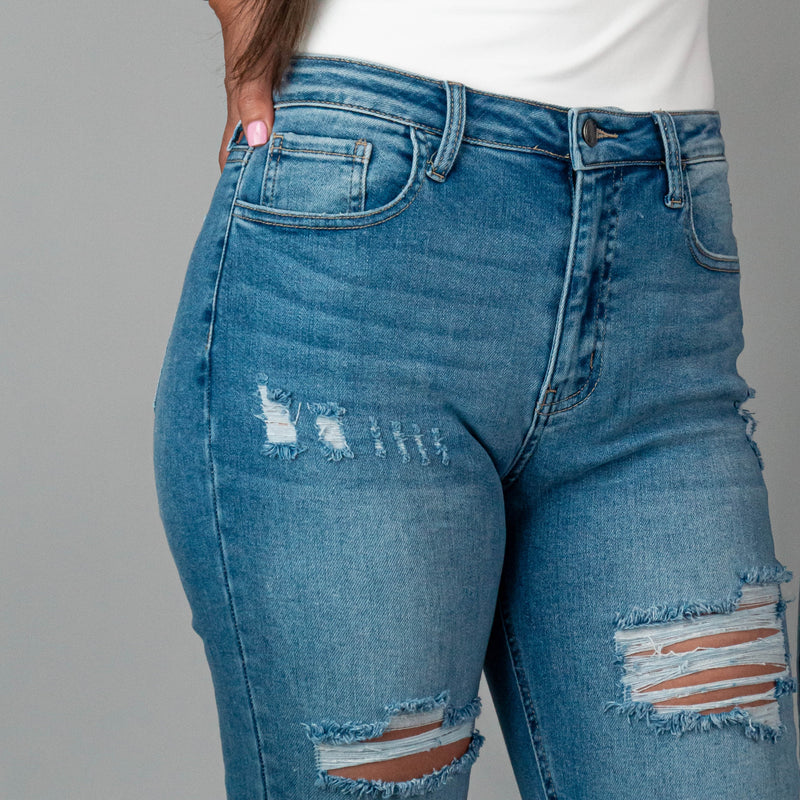 High Rise Ripped Jeans